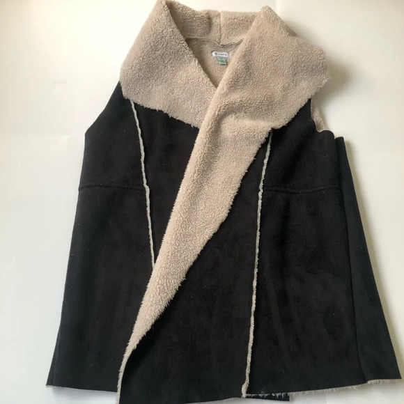 Women’s Vest Faux Fur & Suede - Picture 1 of 3
